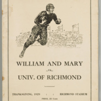 William and Mary vs Univ. of Richmond : Thanksgiving, 1929 : Richmond Stadium