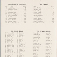 Program, University of Richmond vs. The Citadel, 1955