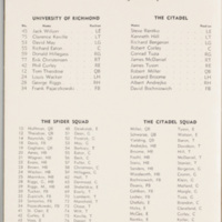 Program, University of Richmond vs. The Citadel, 1955