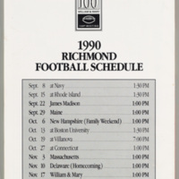 University of Richmond Football &#039;90. Media Guide